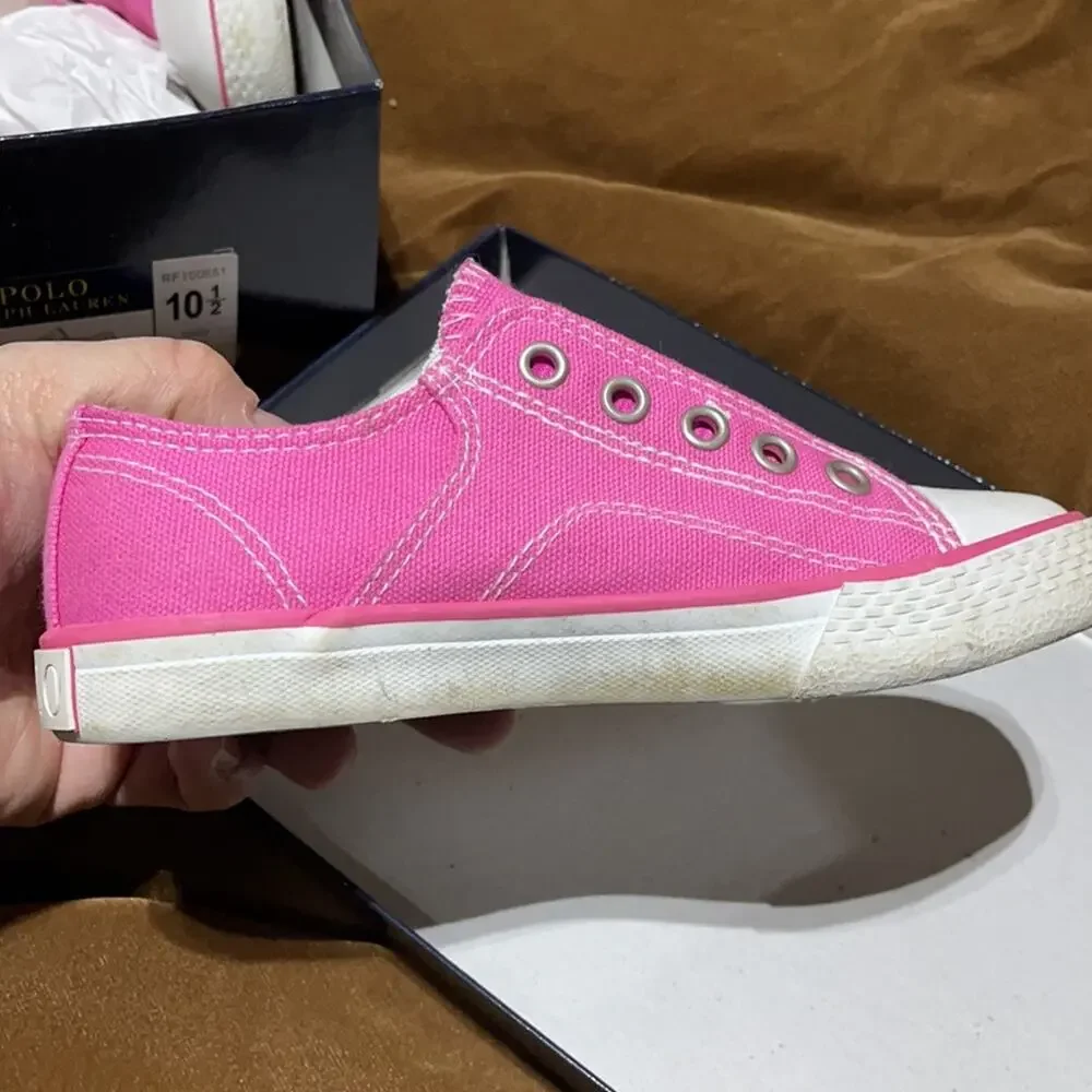 Ralph Lauren 10.5 hot pink slip on tennis shoe euc